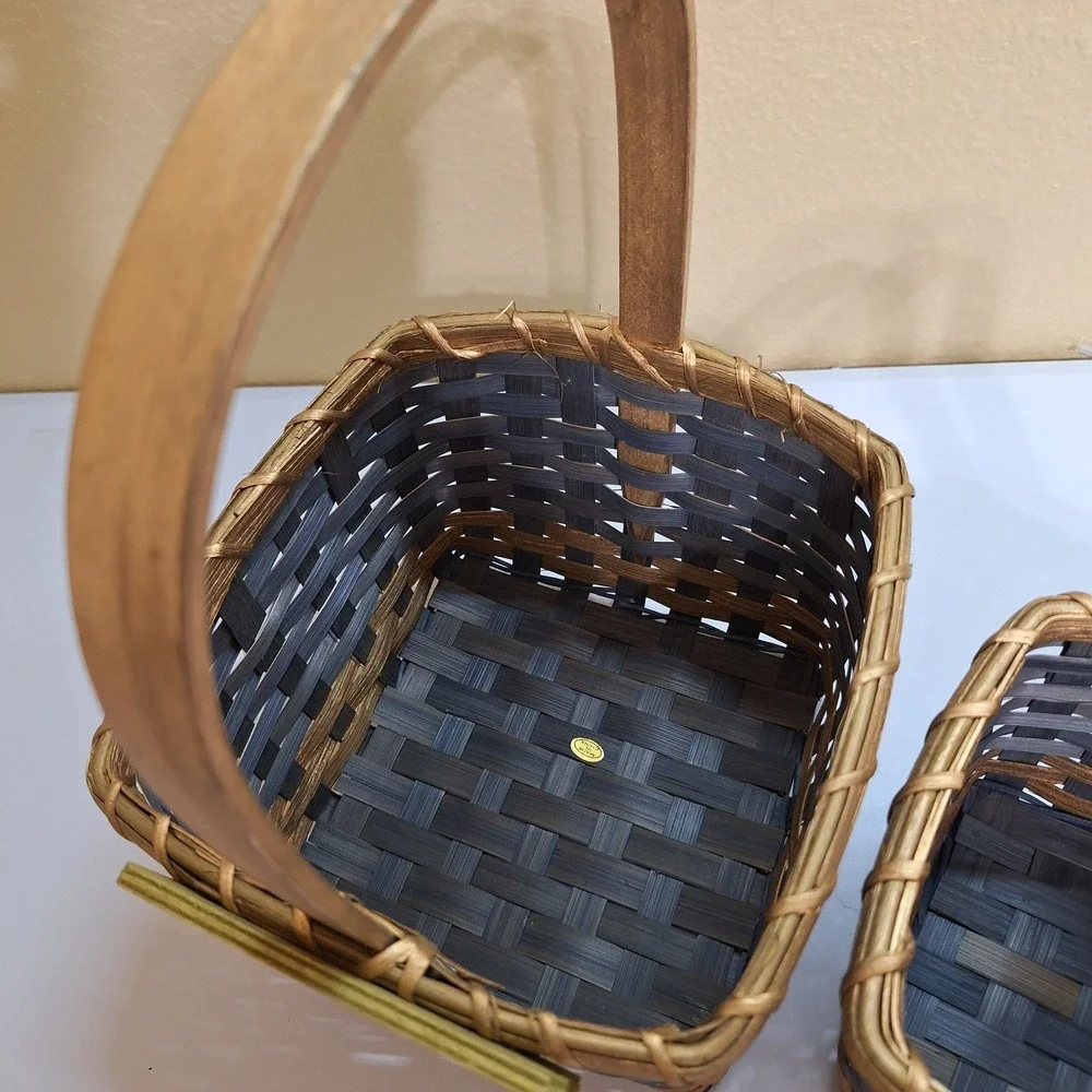 2 Vintage Woven‎ Gift Basket Angel Decor Handmade Grandmacore Gather